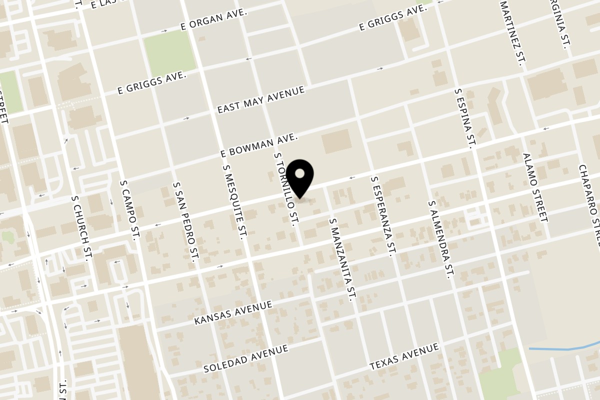 Map showing the location of Habanero's Fresh Mex on 600 E Amador Ave in Las Cruces